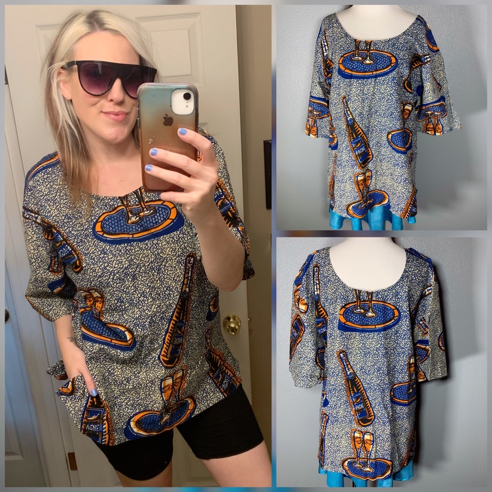 One of a kind, homemade, champagne tunic!!